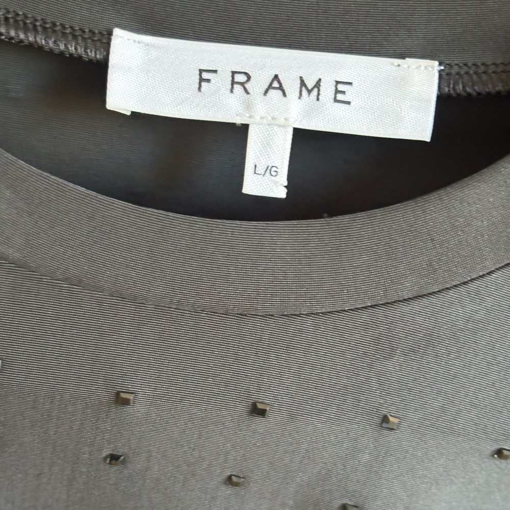 Frame Long Sleeve Cropped Rhinestone Top - Picture 6 of 8